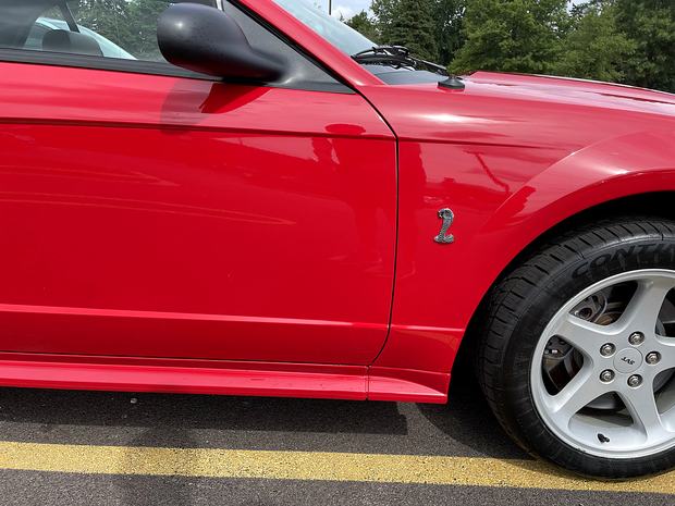 Cobra side badge and side scoop