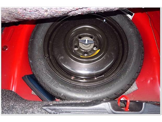 Spare wheel and tools