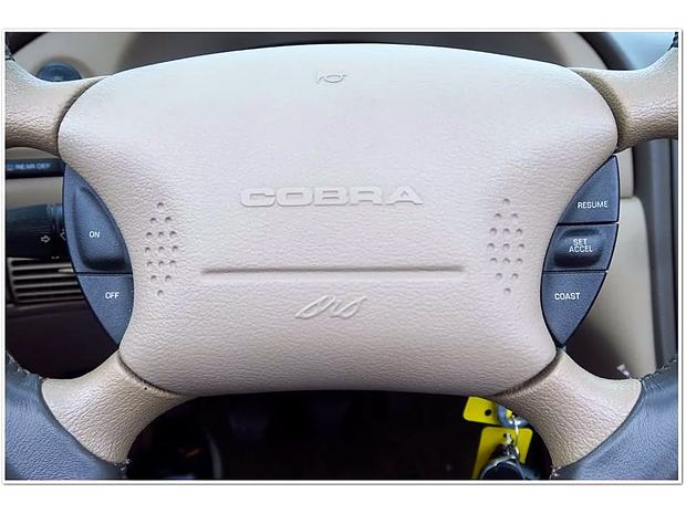 Cobra-badged airbag steering wheel